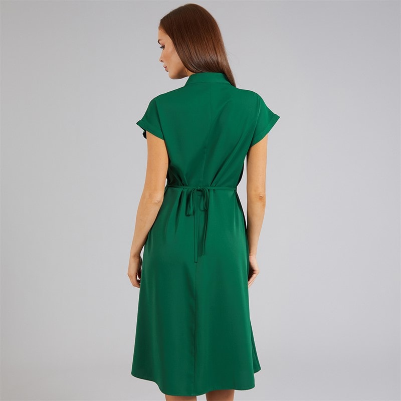 French Connection Womens Crepe V Neck Dress Jade Green - Image 2
