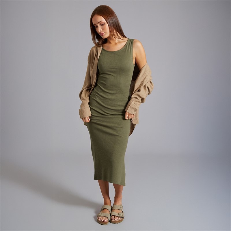 French Connection Womens Racer M Dress Khaki - Image 4