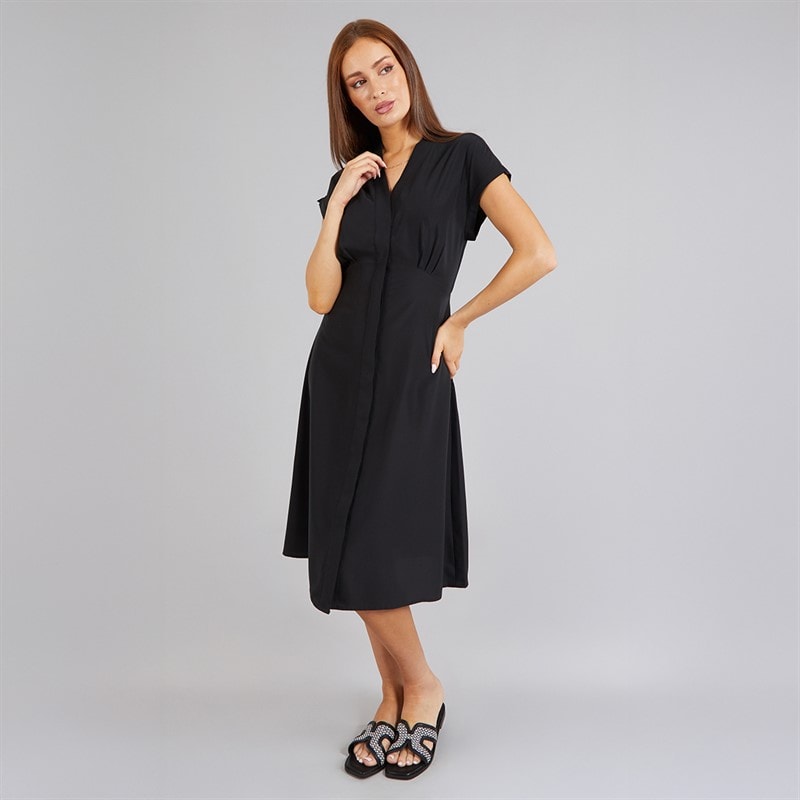French Connection Womens Crepe V Neck Dress Black - Image 4