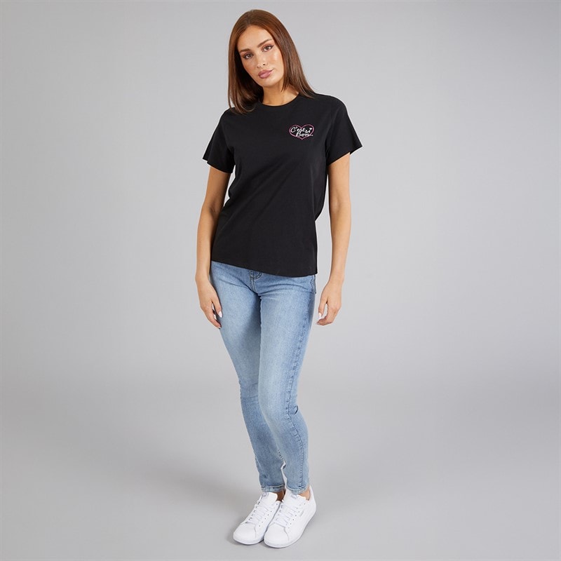 French Connection Womens C'est Si Bon T-Shirt Black/White/Raspberry - Image 4
