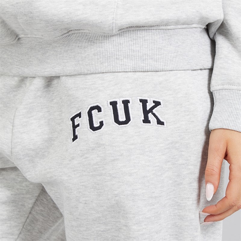 French Connection Womens FCUK Collegiate Joggers Light Grey Melange/Midnight/White Lgt Grey Mel/Midnight/White - Image 3