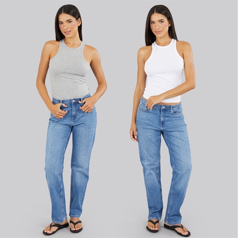 French Connection Womens Two Pack Racer Vests White/Light Grey Melange - Image 3