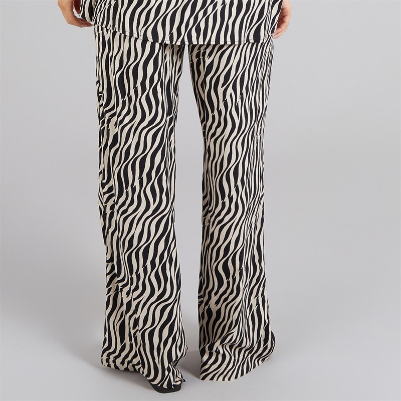 French Connection Womens Tiger Print Trousers Black/Classic Cream - Image 2