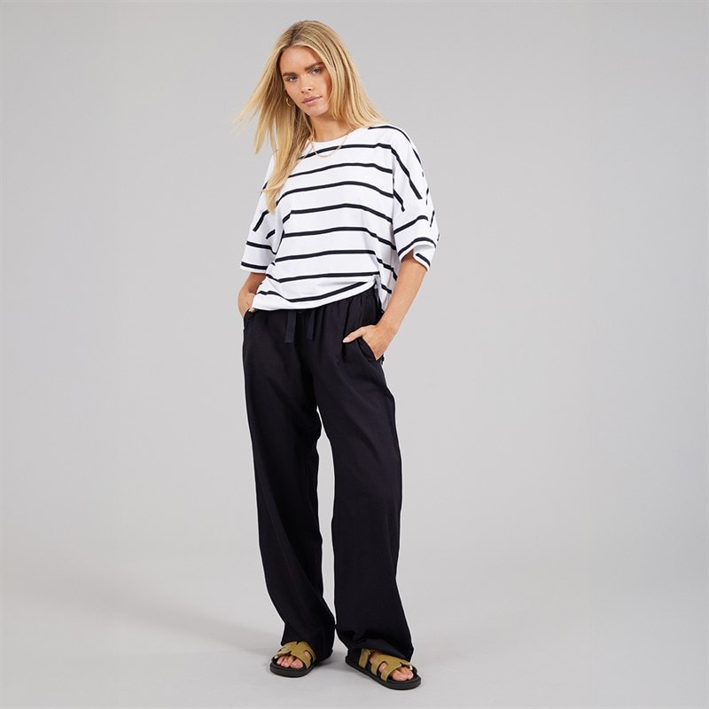 French Connection Womens Linen Tie Trousers Midnight - Image 3