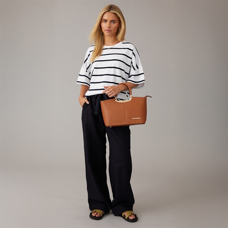 French Connection Womens Linen Tie Trousers Midnight - Image 4