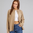 French Connection Womens Linen Popover Shirt Incense