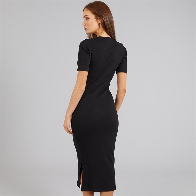 French Connection Womens Ribbed Dress Black - Image 2