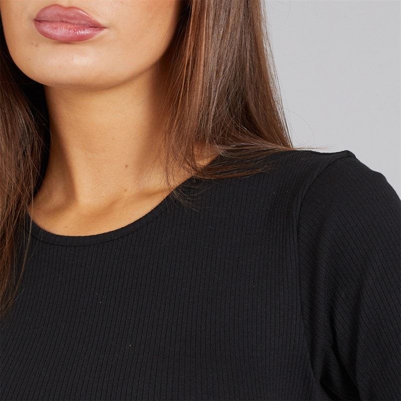 French Connection Womens Ribbed Dress Black - Image 3