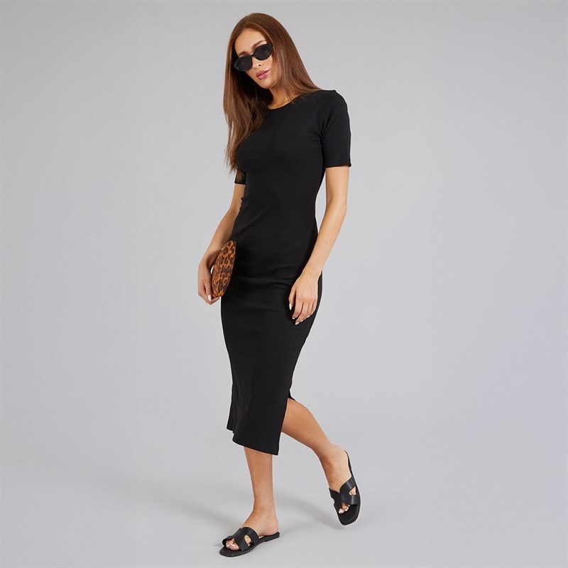French Connection Womens Ribbed Dress Black - Image 4