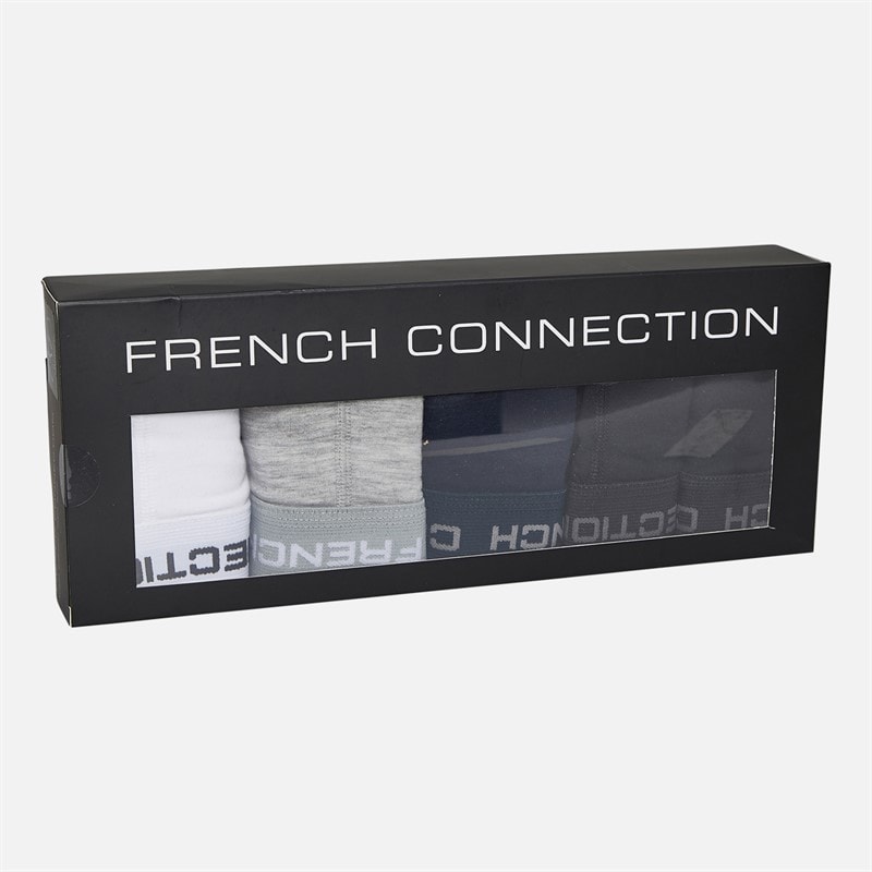 French Connection Mens FC Five Pack Modal Luxury Supersoft Boxers Fc81 Black/White/Light Grey Melange/Black/Marine - Image 2