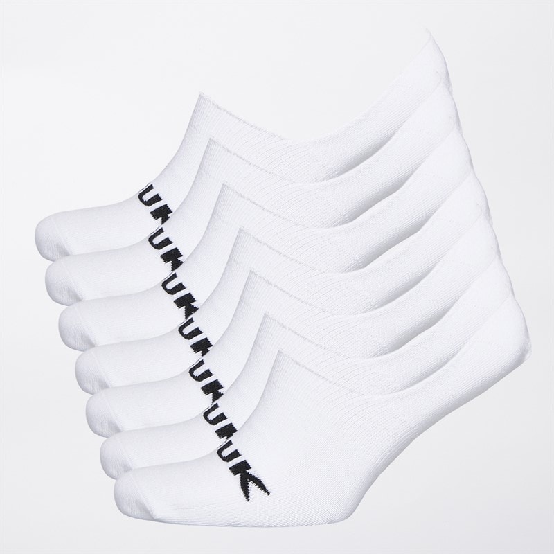 French Connection Mens FCUK Seven Pack Invisible Trainer Socks White/Black - Image 1