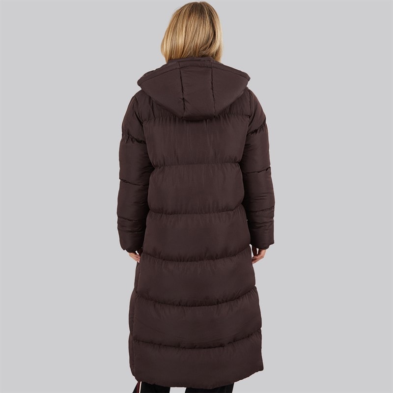 French Connection Womens Row Long Puffer Coat Chocolate - Image 2
