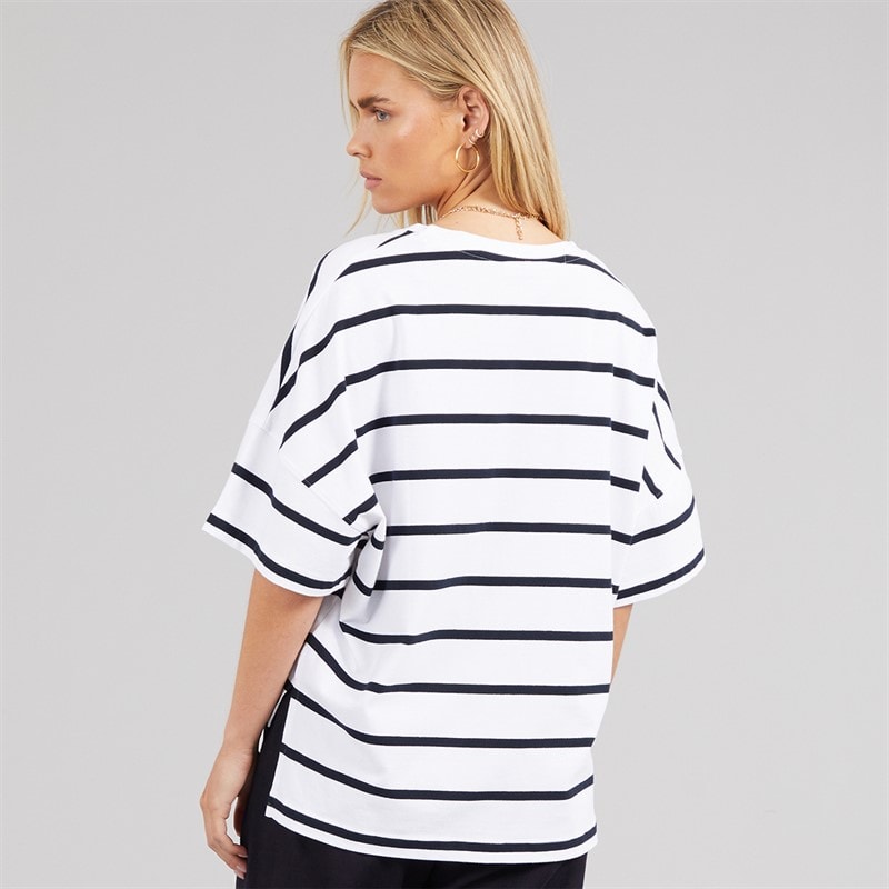 French Connection Womens Stripe T-Shirt White/Midnight - Image 2