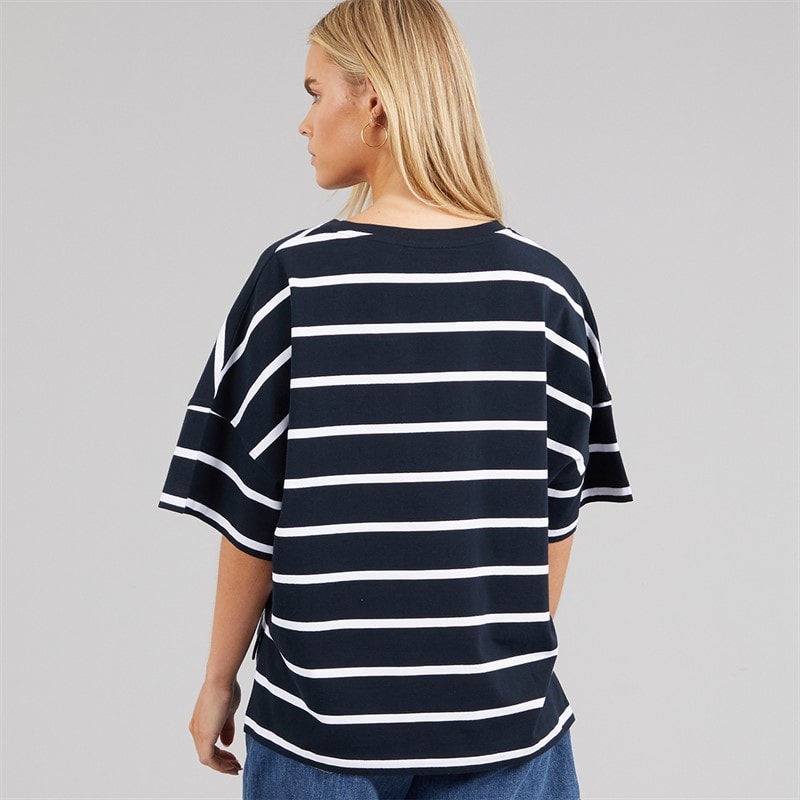 French Connection Womens Stripe T-Shirt Midnight/White - Image 2