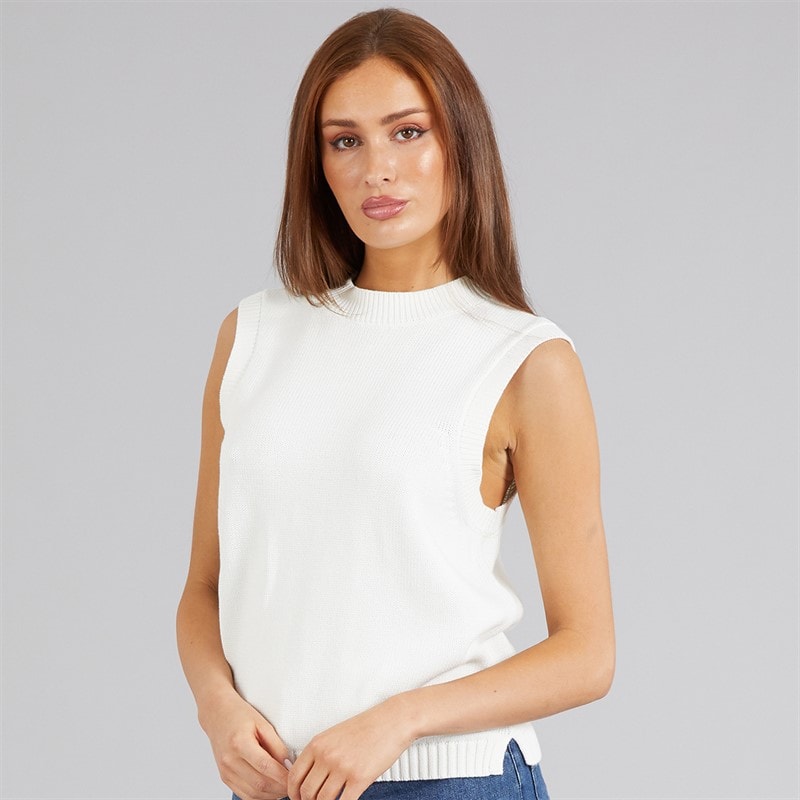 French Connection Womens Oversized Tank Top Summer White