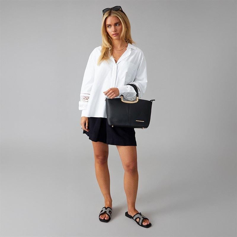 French Connection Womens Linen Shorts Midnight - Image 3
