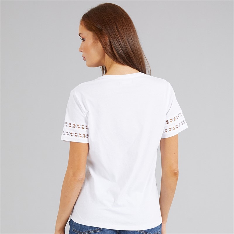 French Connection Womens Crochet T-Shirt White - Image 2