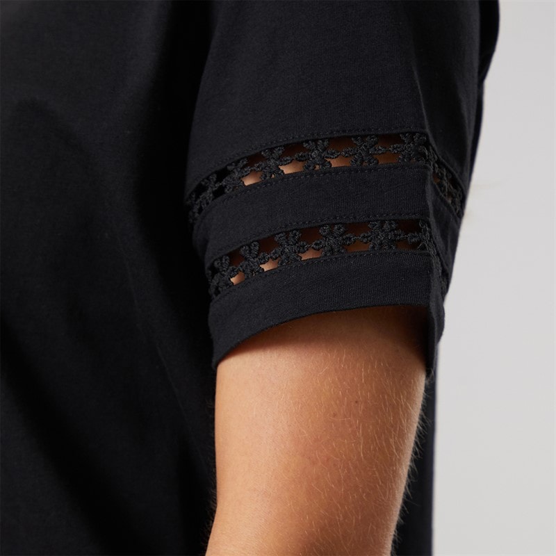 French Connection Womens Crochet T-Shirt Black - Image 5