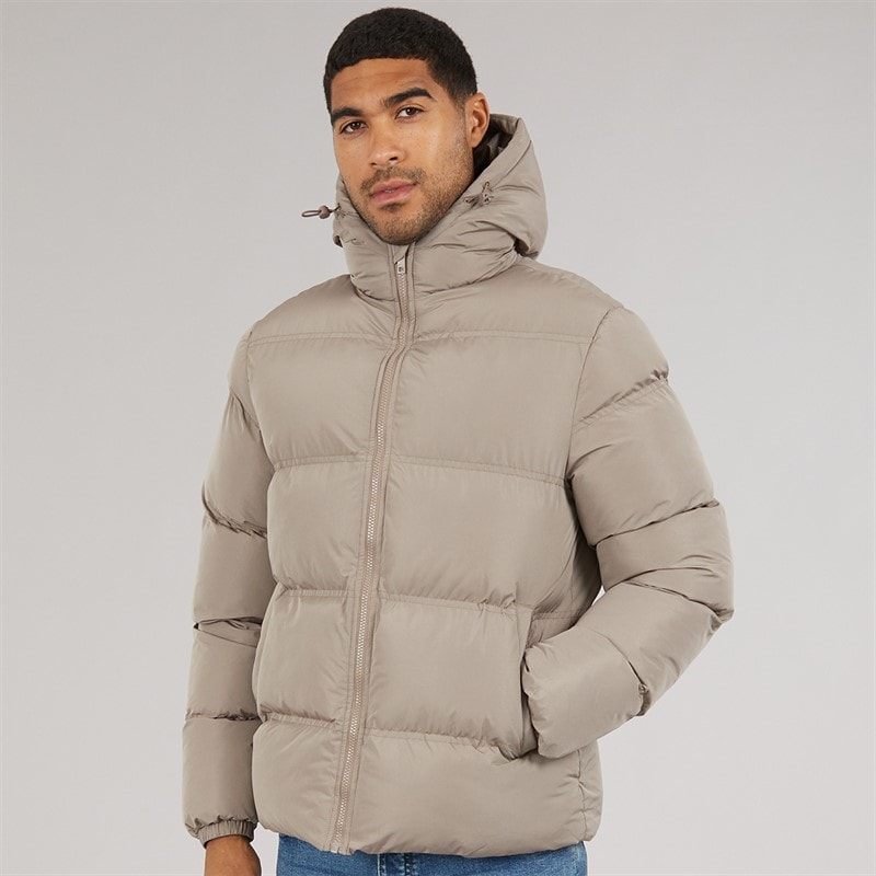 French Connection Mens Row Mid Jacket Taupe - Image 3