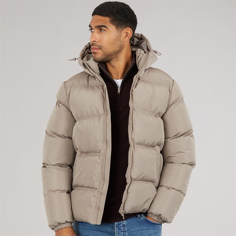 French Connection Mens Row Mid Jacket Taupe - Image 5