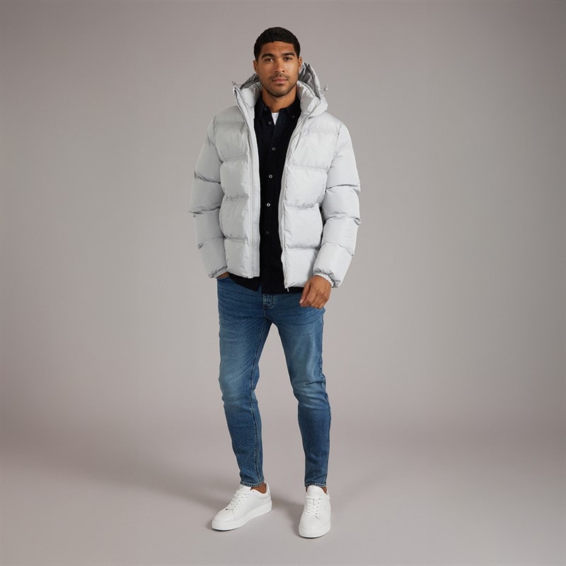 French Connection Mens Row Mid Jacket Light Grey Lgt Grey - Image 4