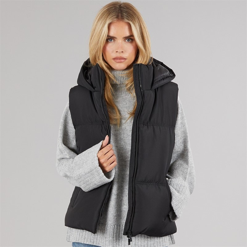 French Connection Womens Row Short Gilet Black - Image 3