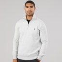 French Connection Mens FC Half Zip Sweatshirt Light Grey Mel/Marine