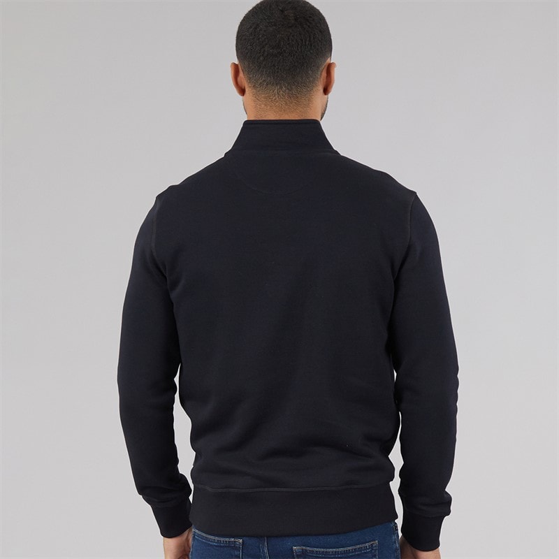French Connection Mens FC Half Zip Sweatshirt Marine/Gunmetal - Image 2