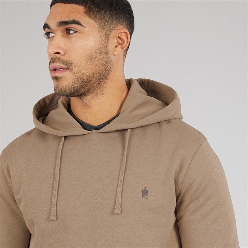 French Connection Mens FC Hoodie Mink/Gunmetal - Image 3