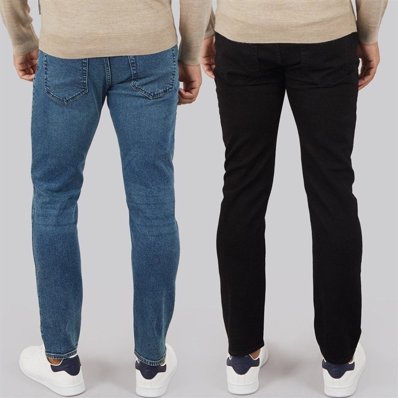 French Connection Mens FCUK Two Pack Slim Fit Jeans Blko1/Ind23 - Image 2