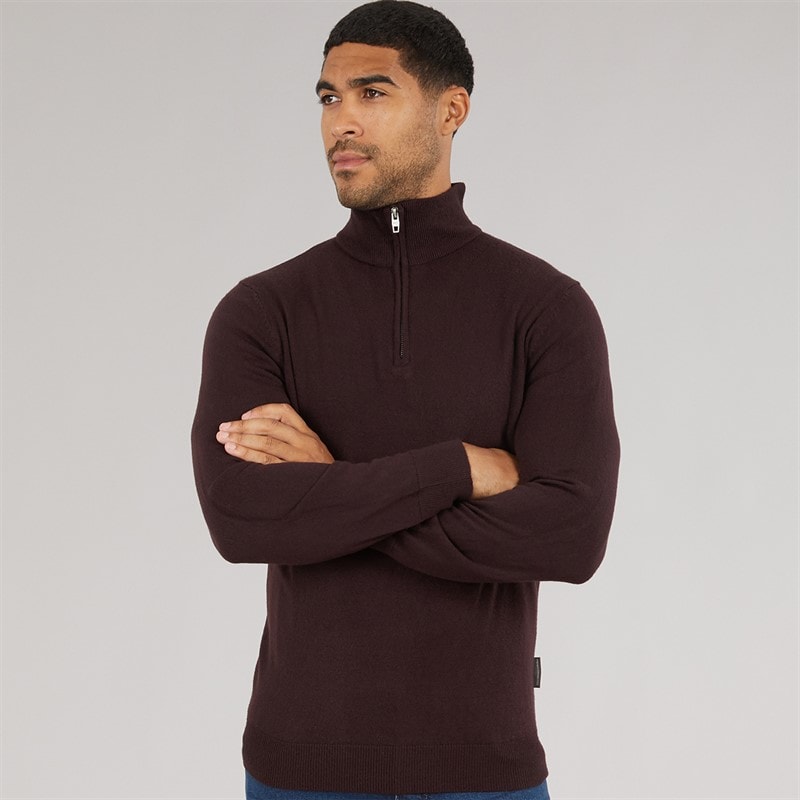 French Connection Mens Cash Half Zip Jumper Chateaux - Image 3
