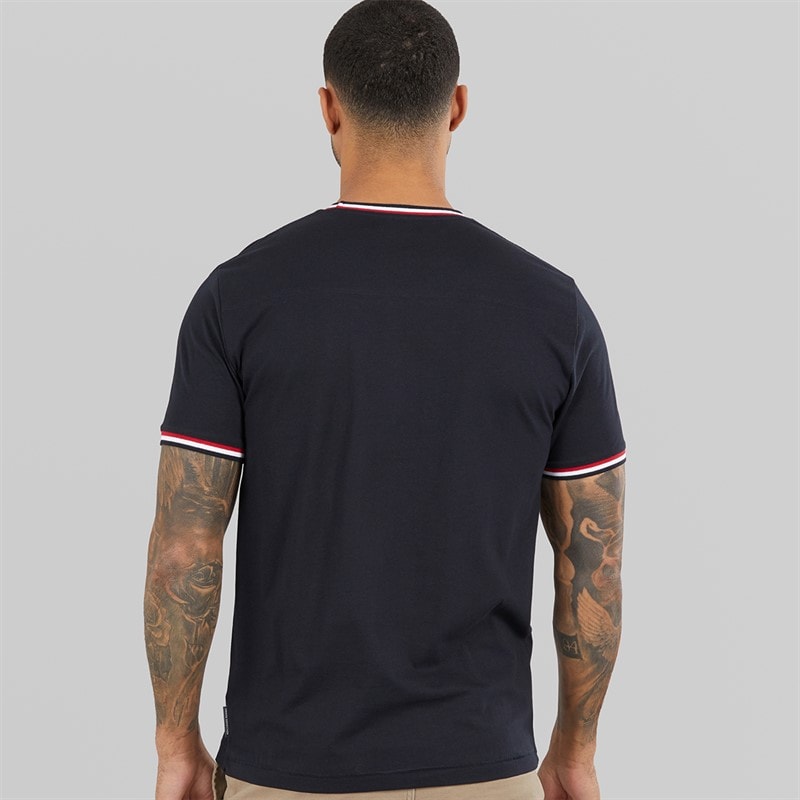 French Connection Mens 3 Col Ringer T-Shirt Marine - Image 2