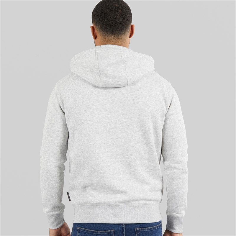 French Connection Mens FC Hoodie Light Grey Melange/Marine Lgt Grey Mel/Marine - Image 2