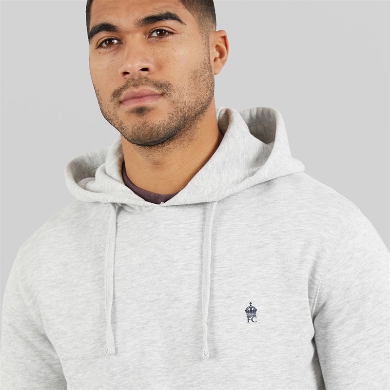 French Connection Mens FC Hoodie Light Grey Melange/Marine Lgt Grey Mel/Marine - Image 3