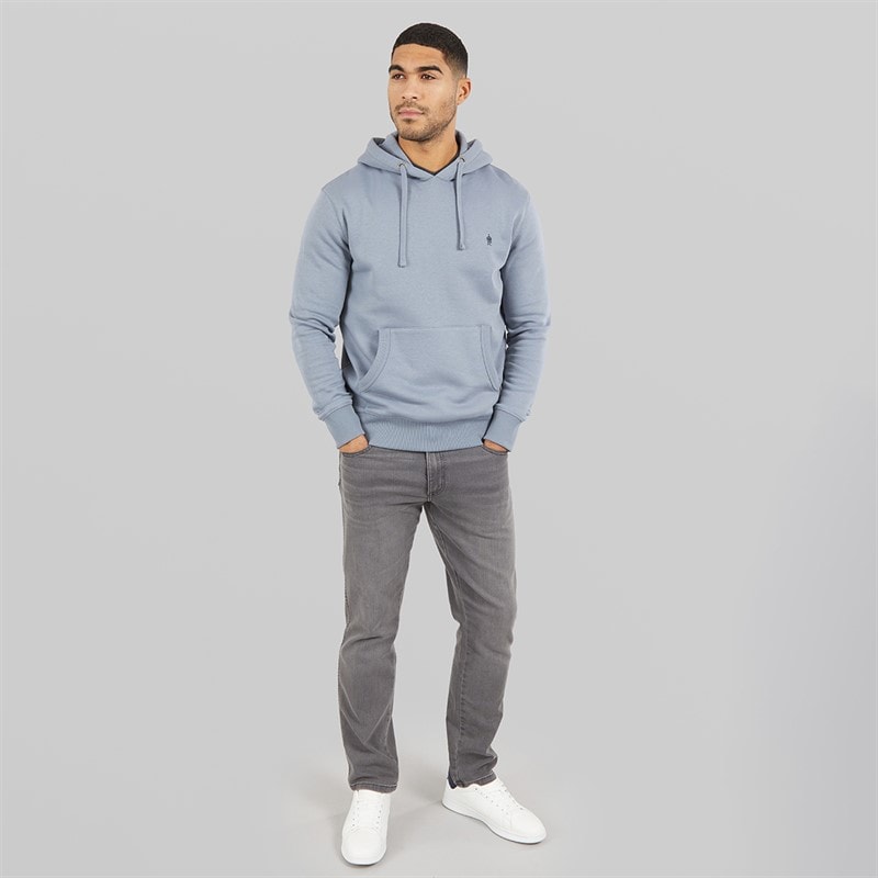 French Connection Mens FC Hoodie Light Blue/Marine Lgt Blue/Marine - Image 4