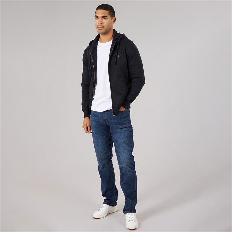 French Connection Mens FC Zip Hoodie Marine/Gunmetal - Image 4