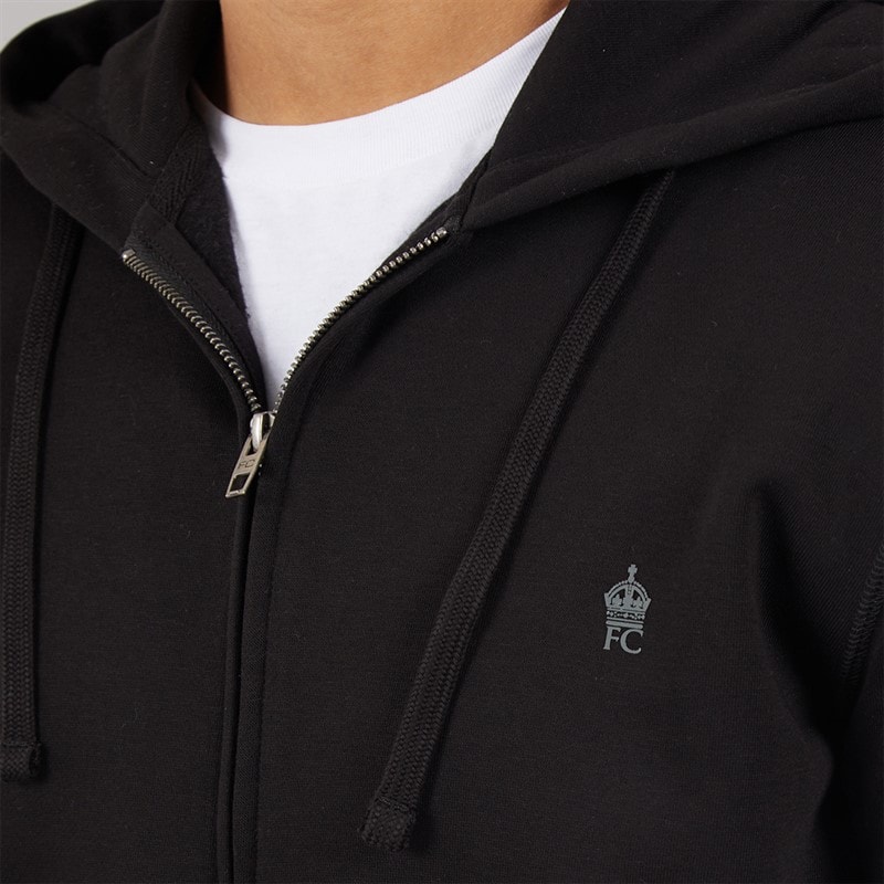 French Connection Mens FC Zip Hoodie Black/Gunmetal - Image 5