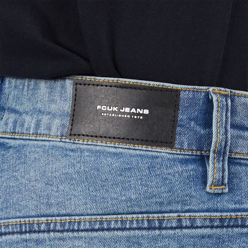 French Connection Mens FCUK Relaxed Fit Jeans Ind07 Lightwash - Image 3