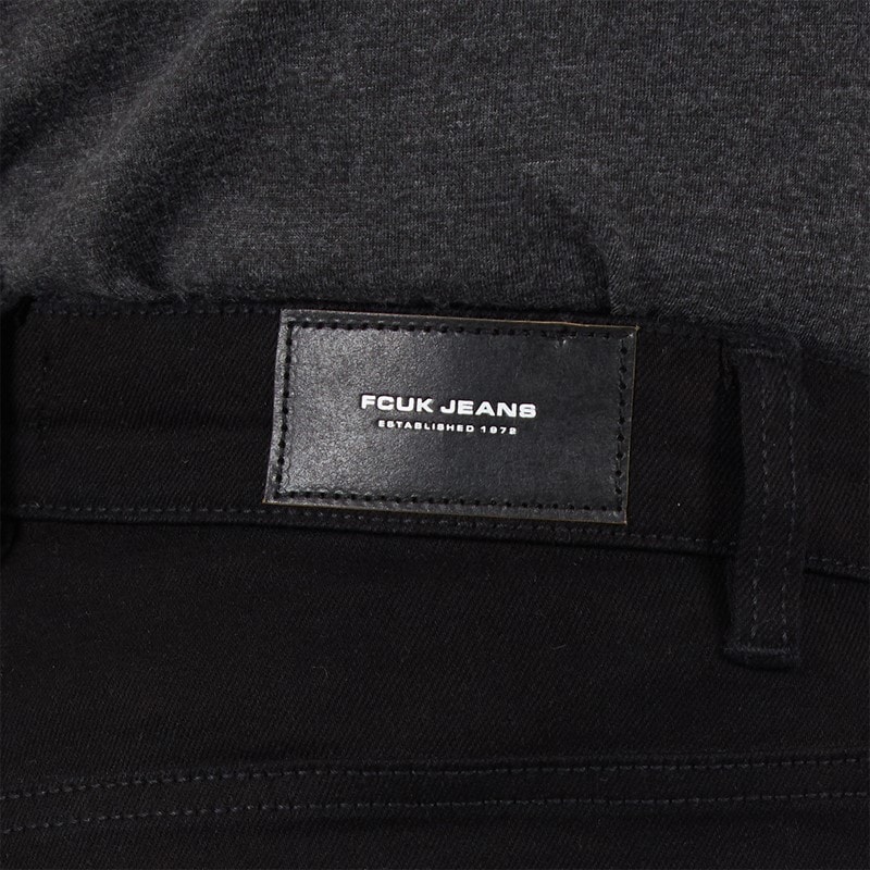 French Connection Mens FCUK Relaxed Fit Jeans Blk1 Black - Image 3
