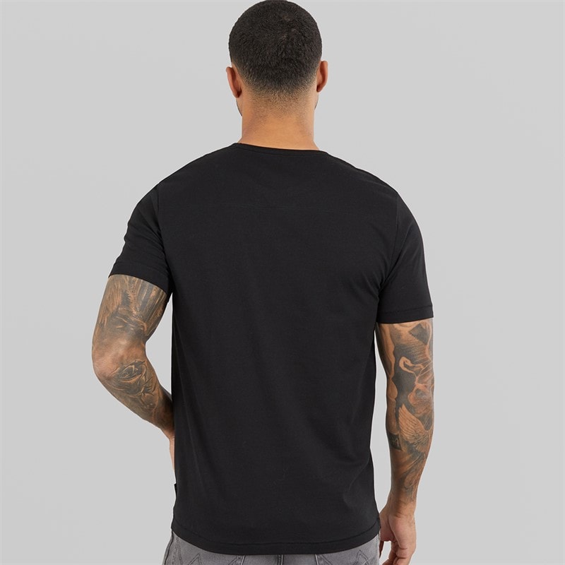 French Connection Mens FCUK Chest T-Shirt Black/Black Gloss - Image 2