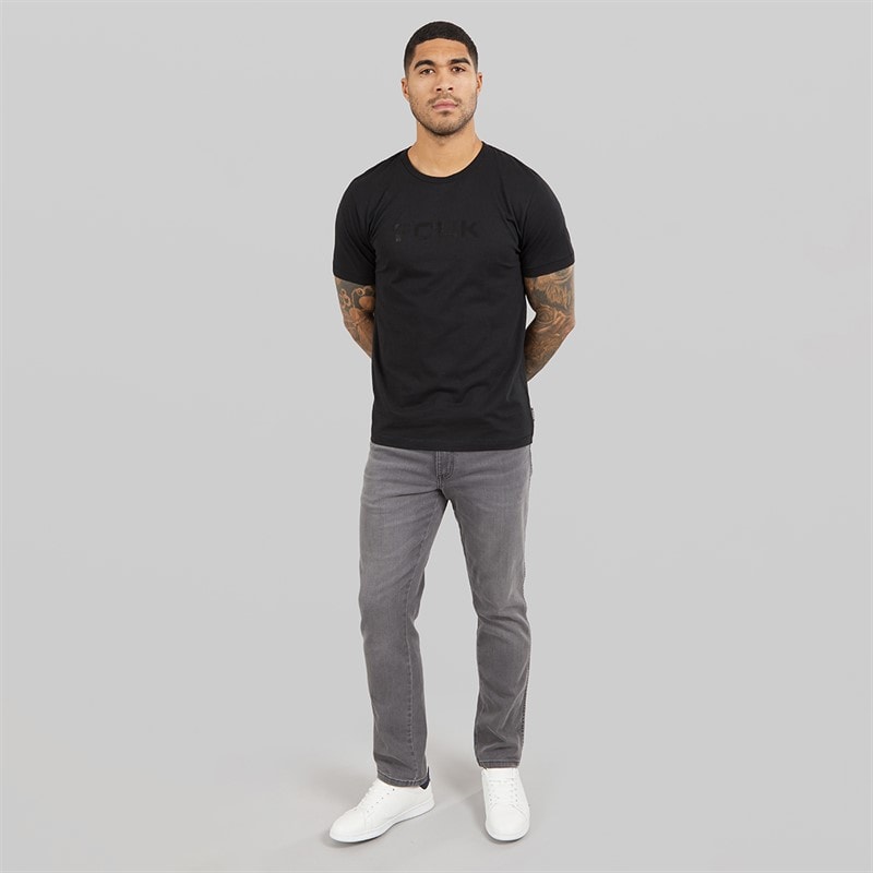 French Connection Mens FCUK Chest T-Shirt Black/Black Gloss - Image 4