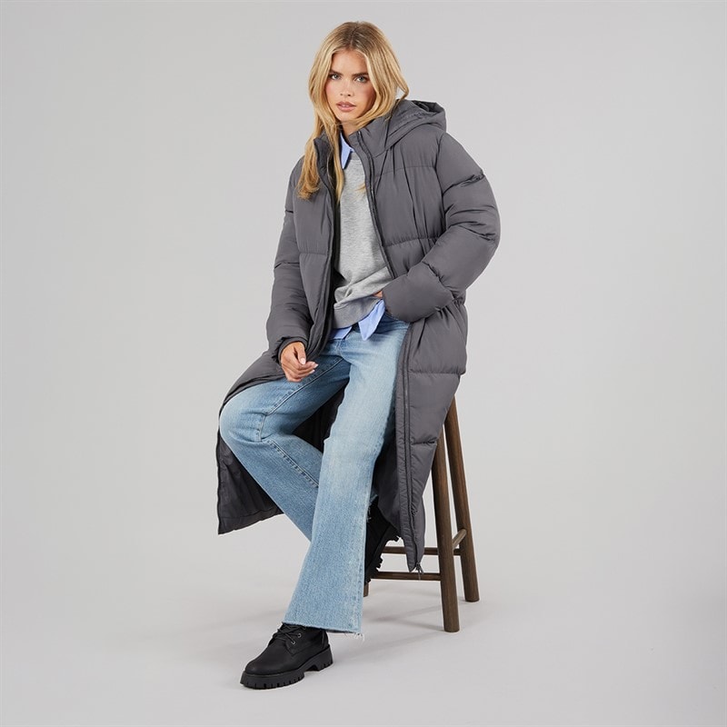French Connection Womens Row Long Puffer Coat Slate - Image 4