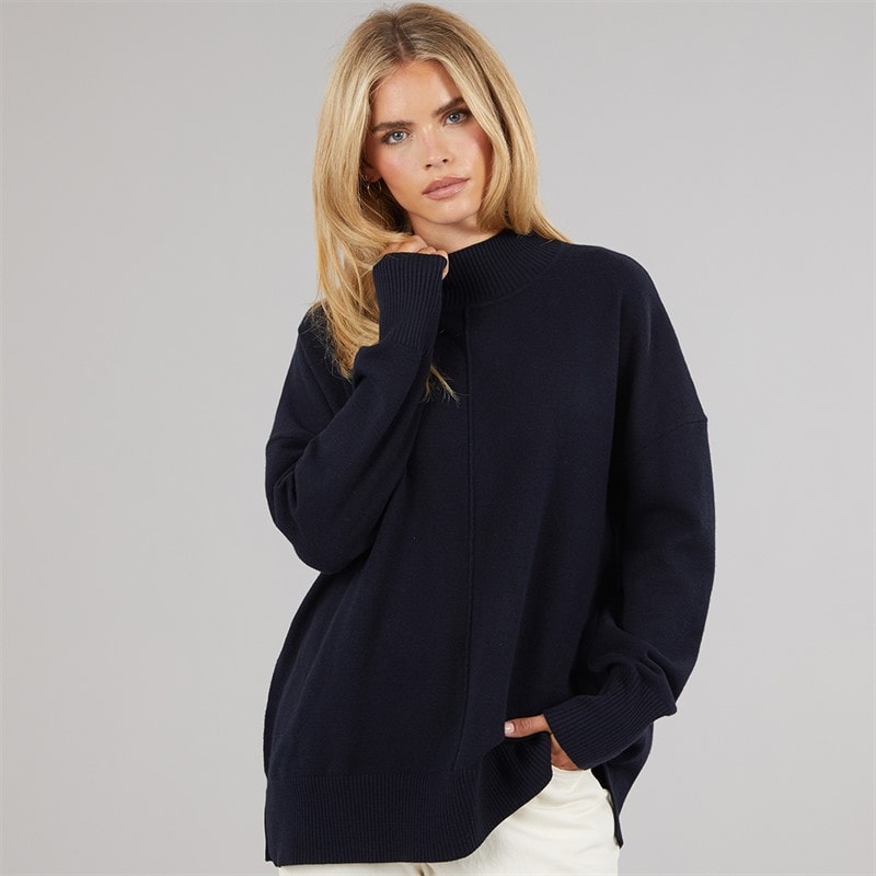 French Connection Womens Cosy Mock Centre Jumper Midnight - Image 3
