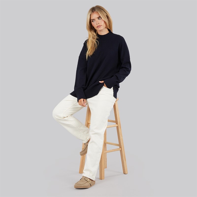 French Connection Womens Cosy Mock Centre Jumper Midnight - Image 4