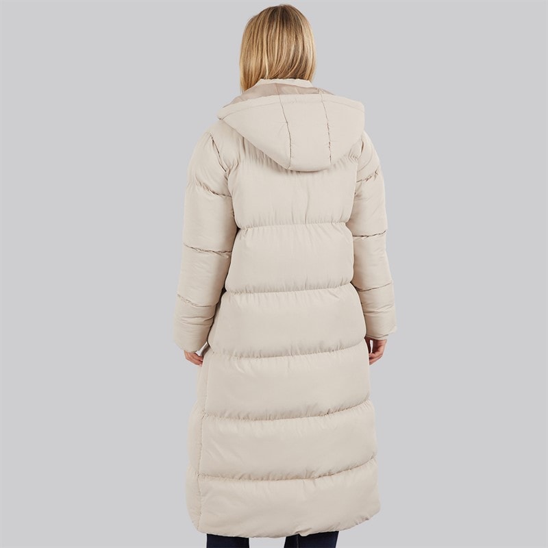 French Connection Womens Row Long Puffer Coat Light Taupe - Image 2
