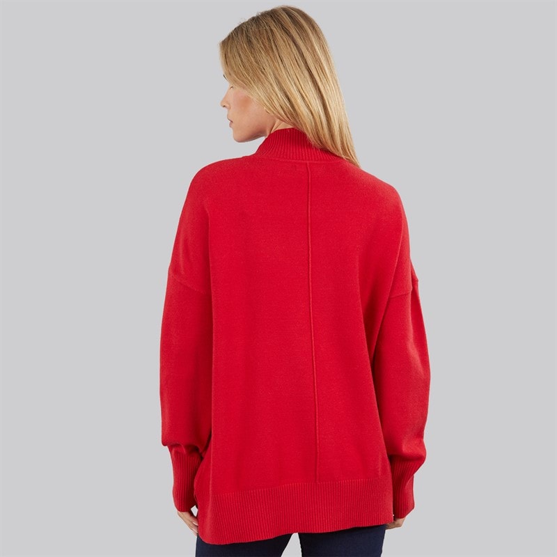 French Connection Womens Cosy Mock Centre Jumper True Red - Image 2