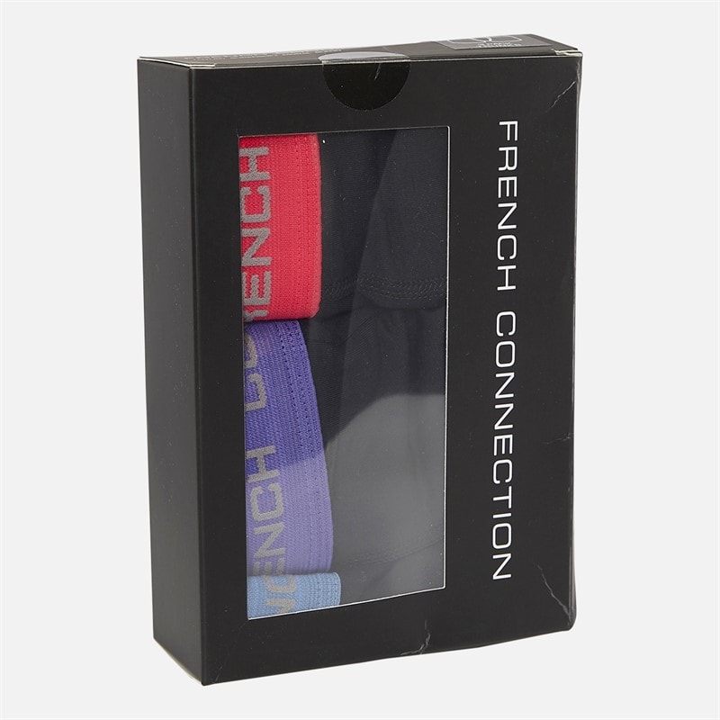 French Connection Mens Three Pack FC Modal Luxury Supersoft Boxers Fc6 Black/Light Blue/Purple/Pink - Image 2