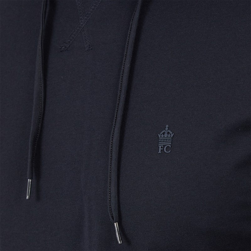 French Connection Mens 3 Crown Long Sleeve Hooded Top Marine - Image 3