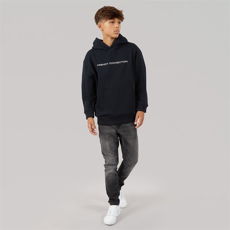 French Connection Boys FC Hoodie Marine/Ecru - Image 3