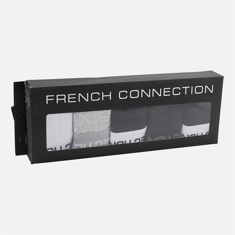 French Connection Boys FC Five Pack Boxers FC5 Black/Black/Black/Light Grey Melange/White - Image 2
